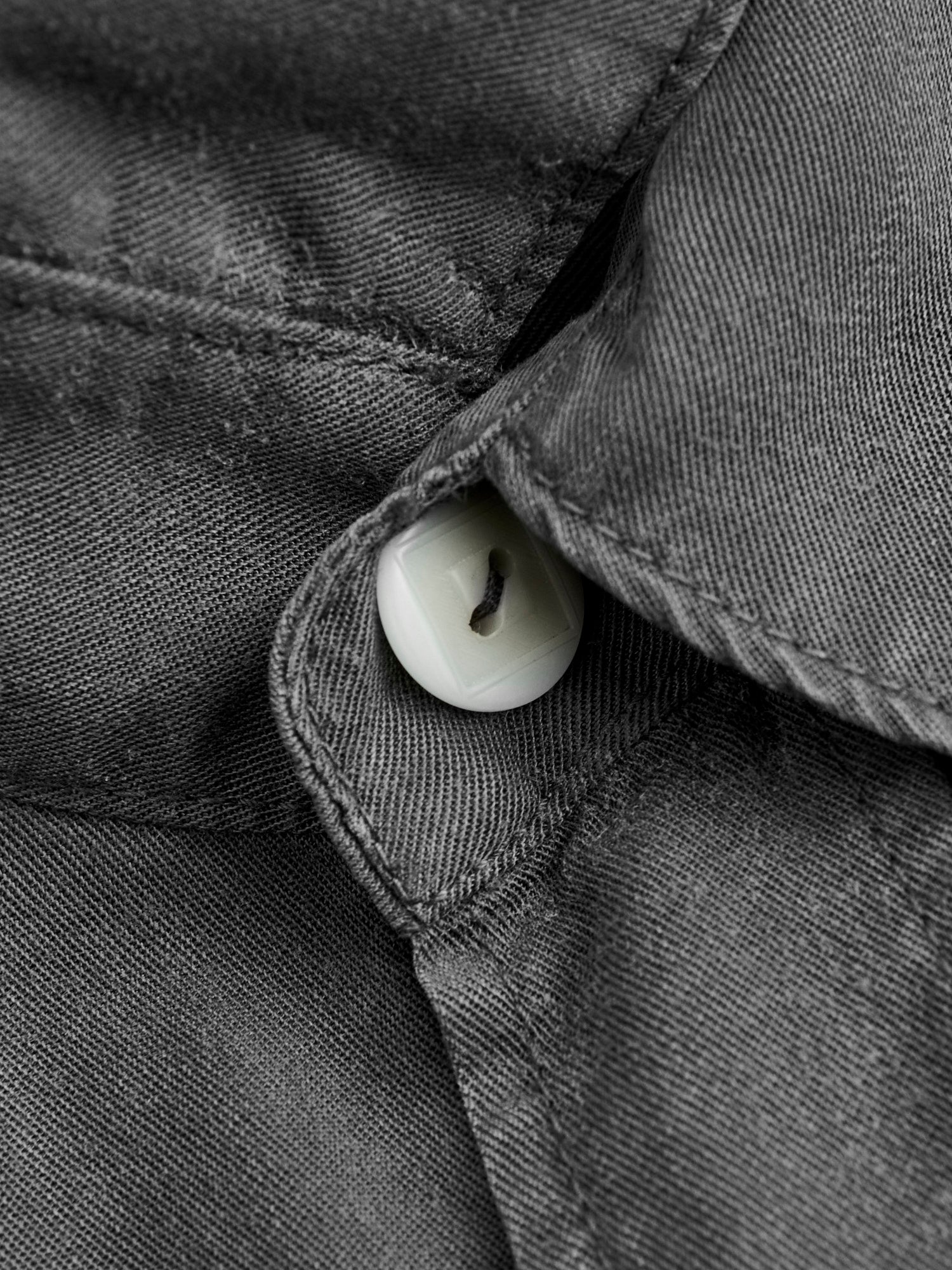 Tencel Gabardine Pearl Snap Shirt in Faded Black – Blue Owl Workshop
