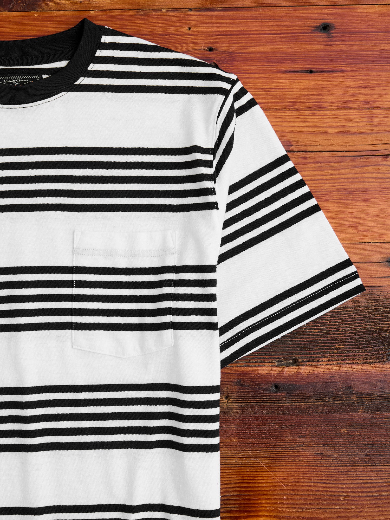 Nep Stripe Pocket T-Shirt in White – Blue Owl Workshop