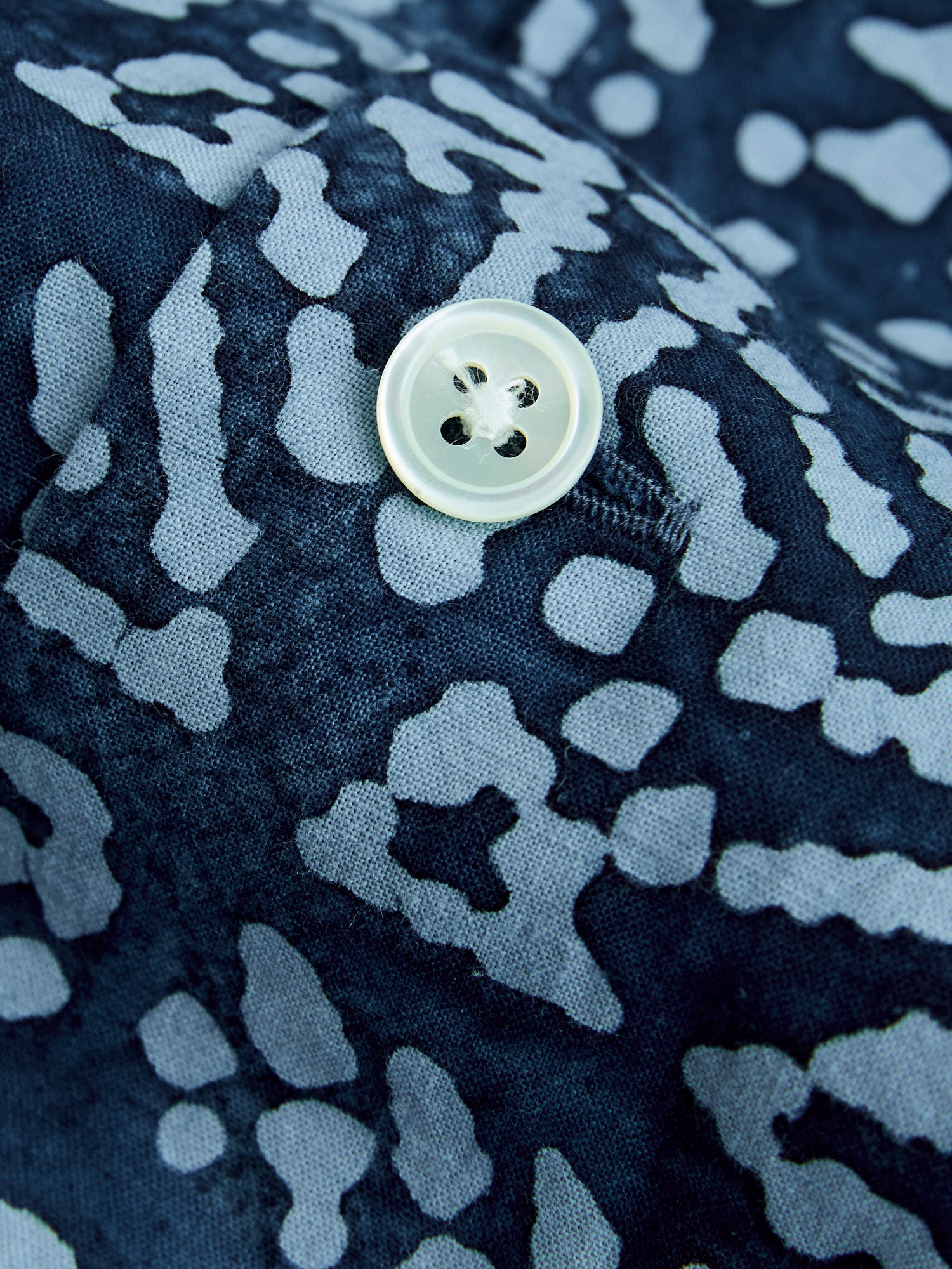 Batik Print Open Collar Shirt in Blue – Blue Owl Workshop