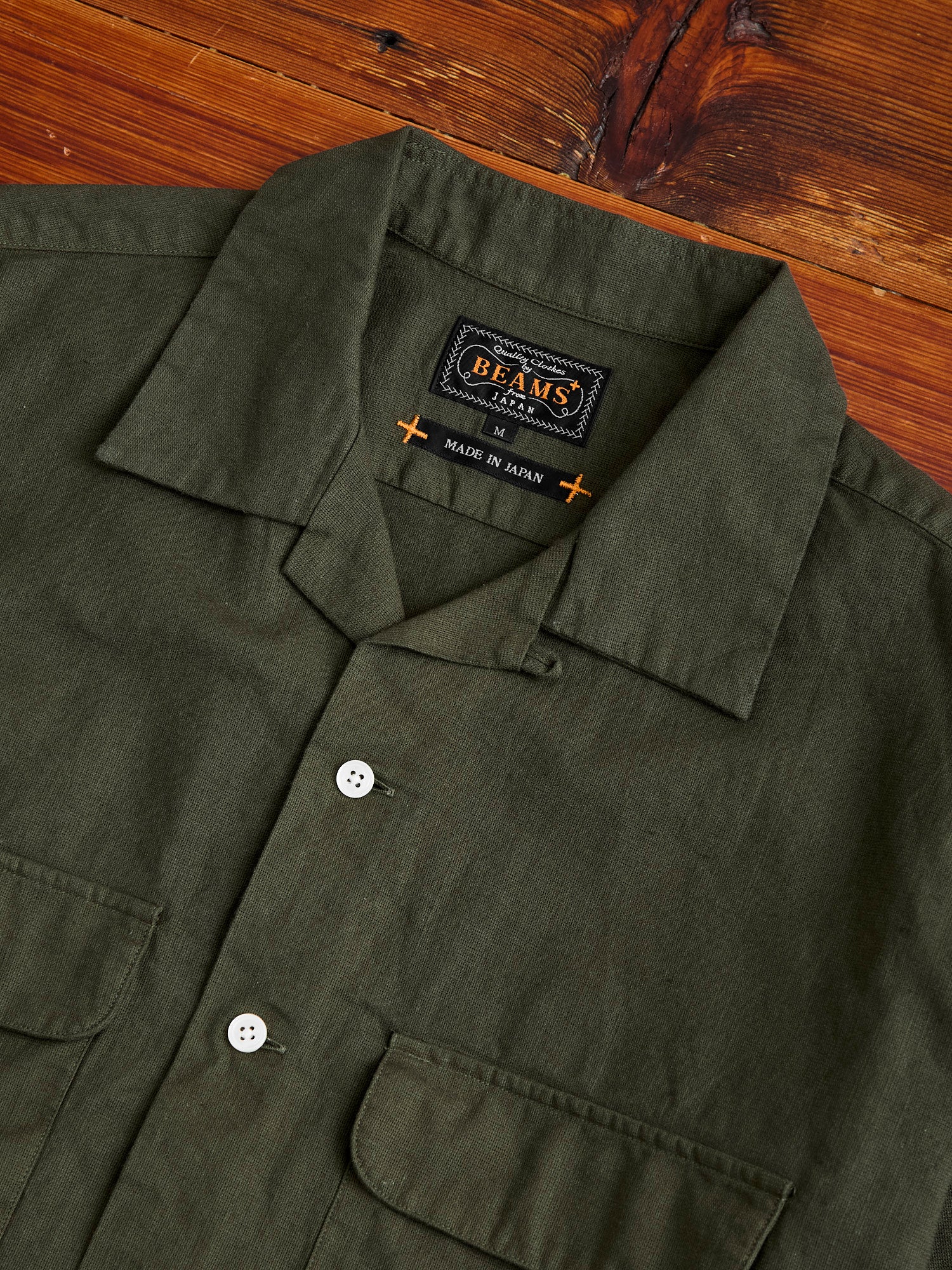 Panama Cloth Open Collar Shirt in Olive – Blue Owl Workshop