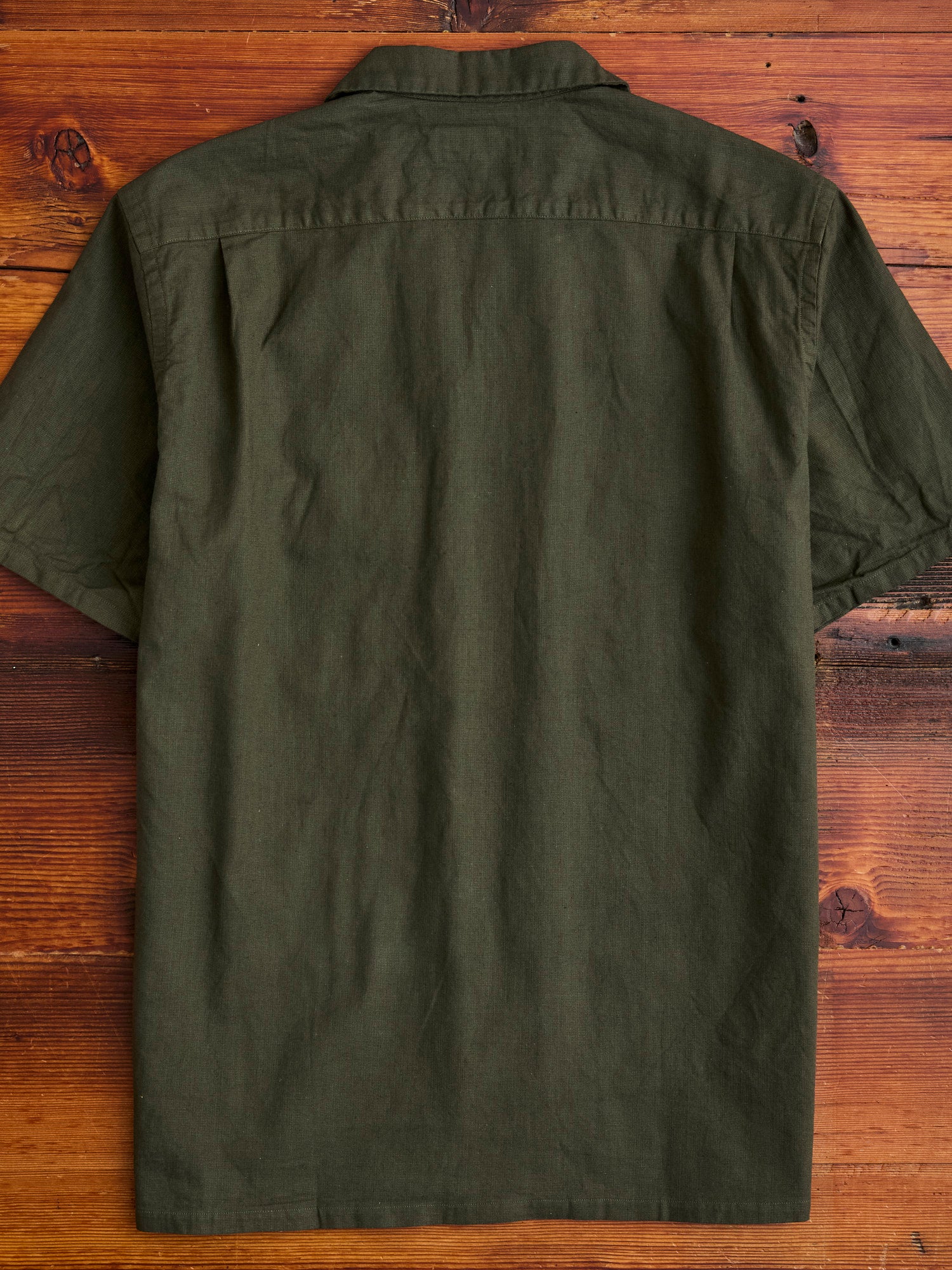 Panama Cloth Open Collar Shirt in Olive – Blue Owl Workshop