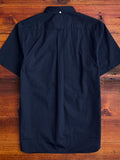 Broad Cloth Short Sleeve Button-Down Shirt in Navy
