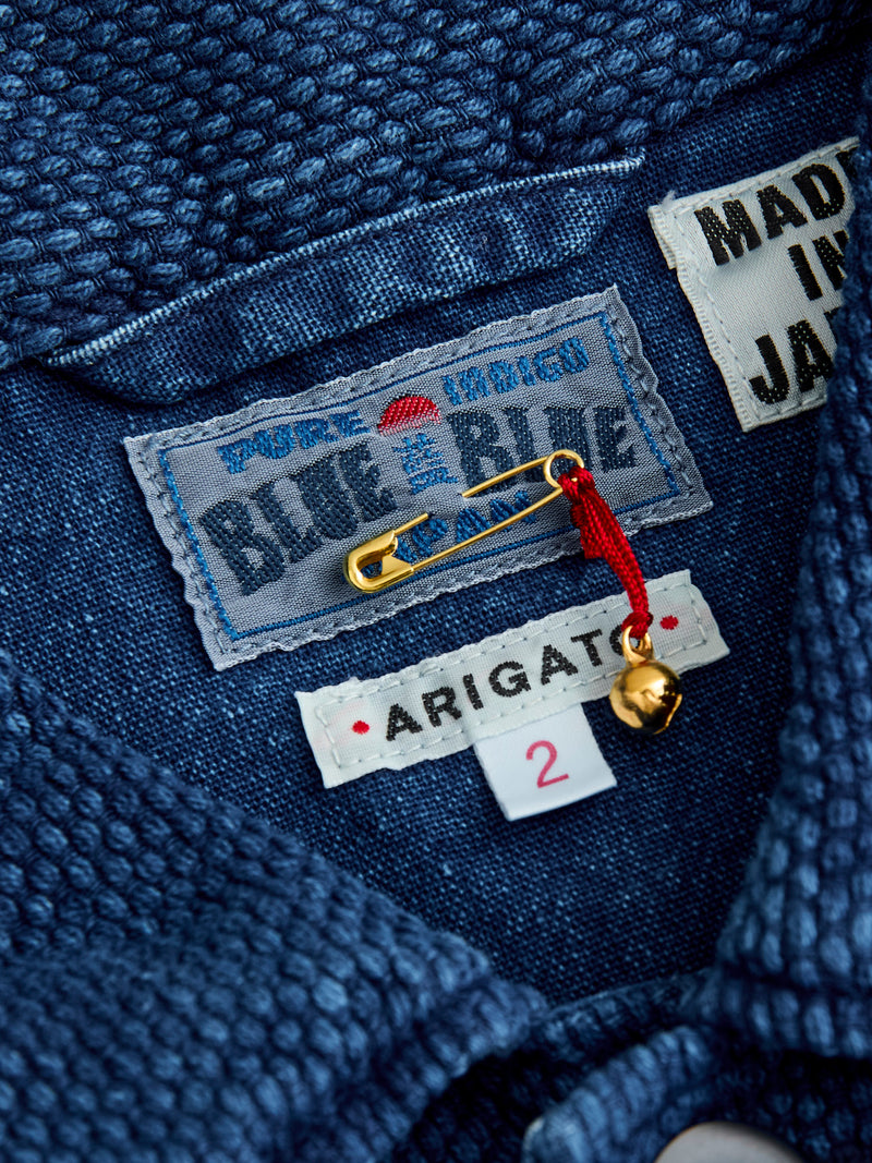 "Kasezome" Sashiko Utility Shirt in Indigo