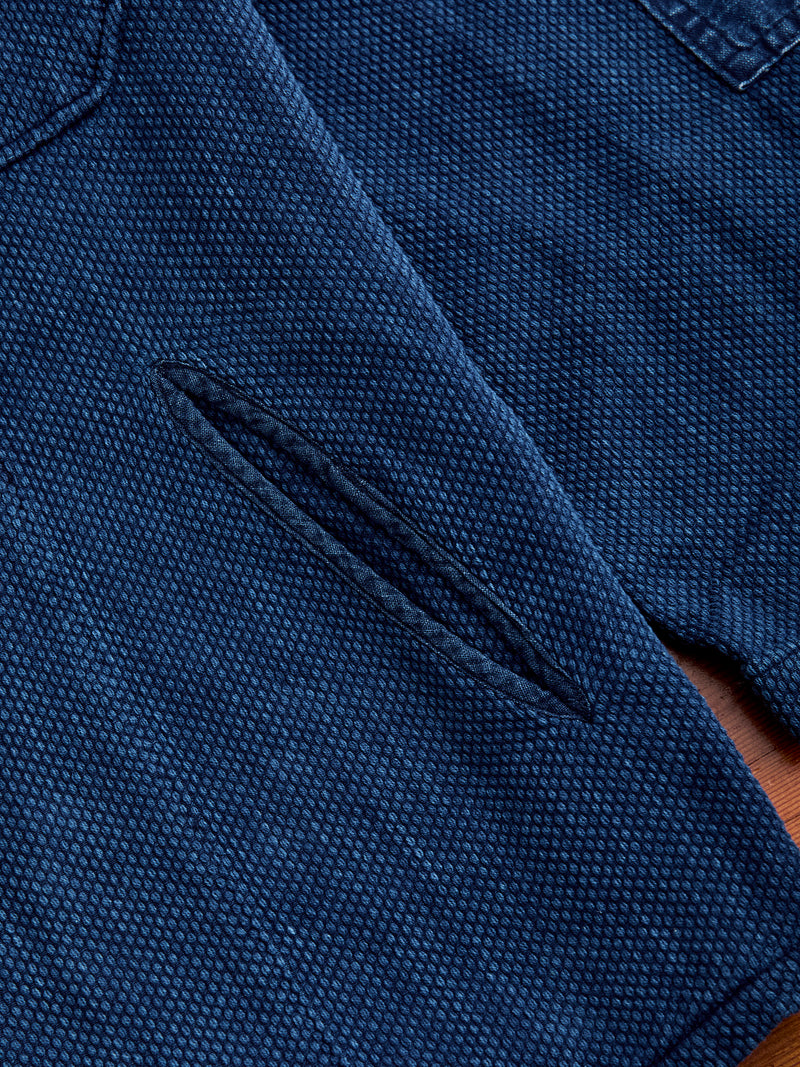 "Kasezome" Sashiko Utility Shirt in Indigo