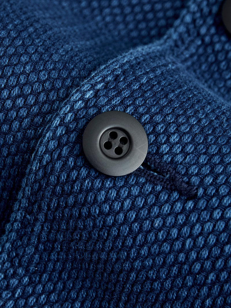 "Kasezome" Sashiko Utility Shirt in Indigo
