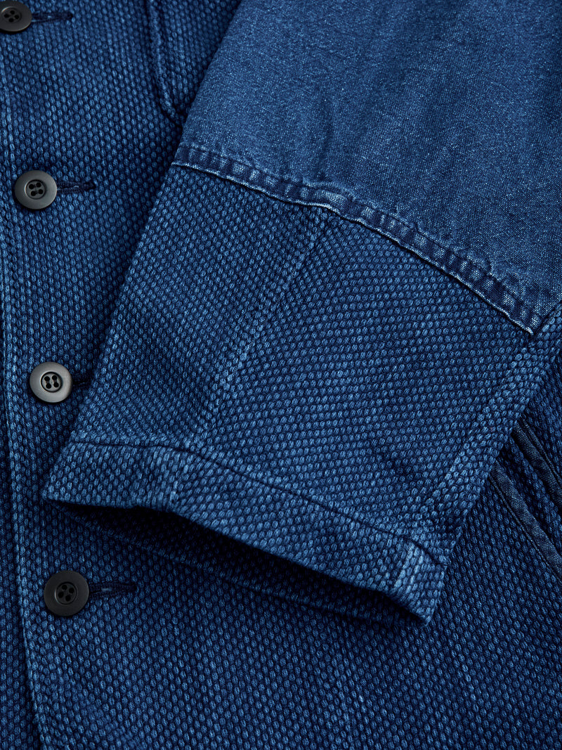 "Kasezome" Sashiko Utility Shirt in Indigo