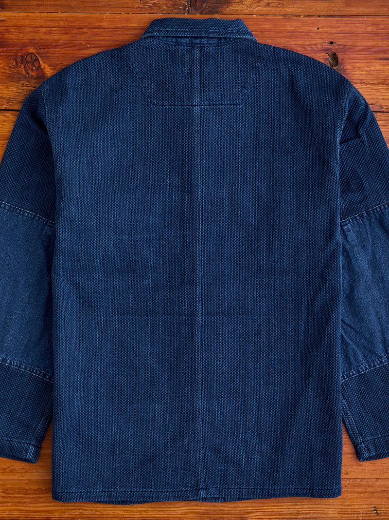 "Kasezome" Sashiko Utility Shirt in Indigo