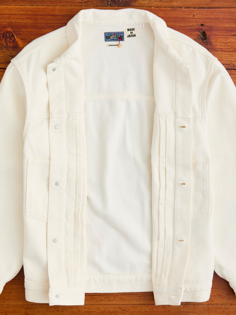 Sashiko Trucker Jacket in Natural
