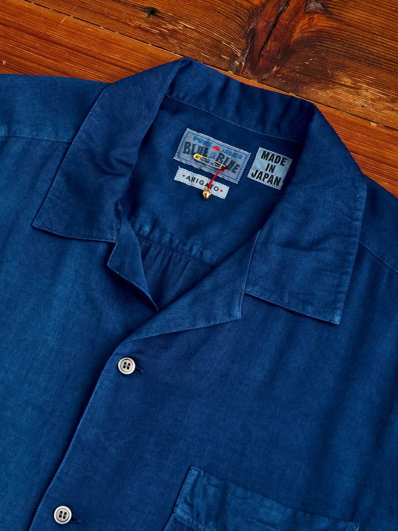 Hand-Dyed Short Sleeve Shirt in Indigo