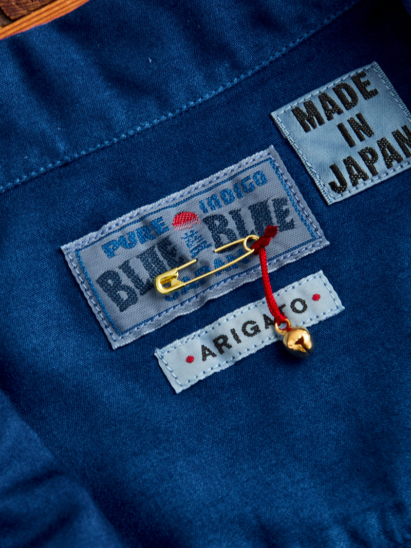 Hand-Dyed Short Sleeve Shirt in Indigo