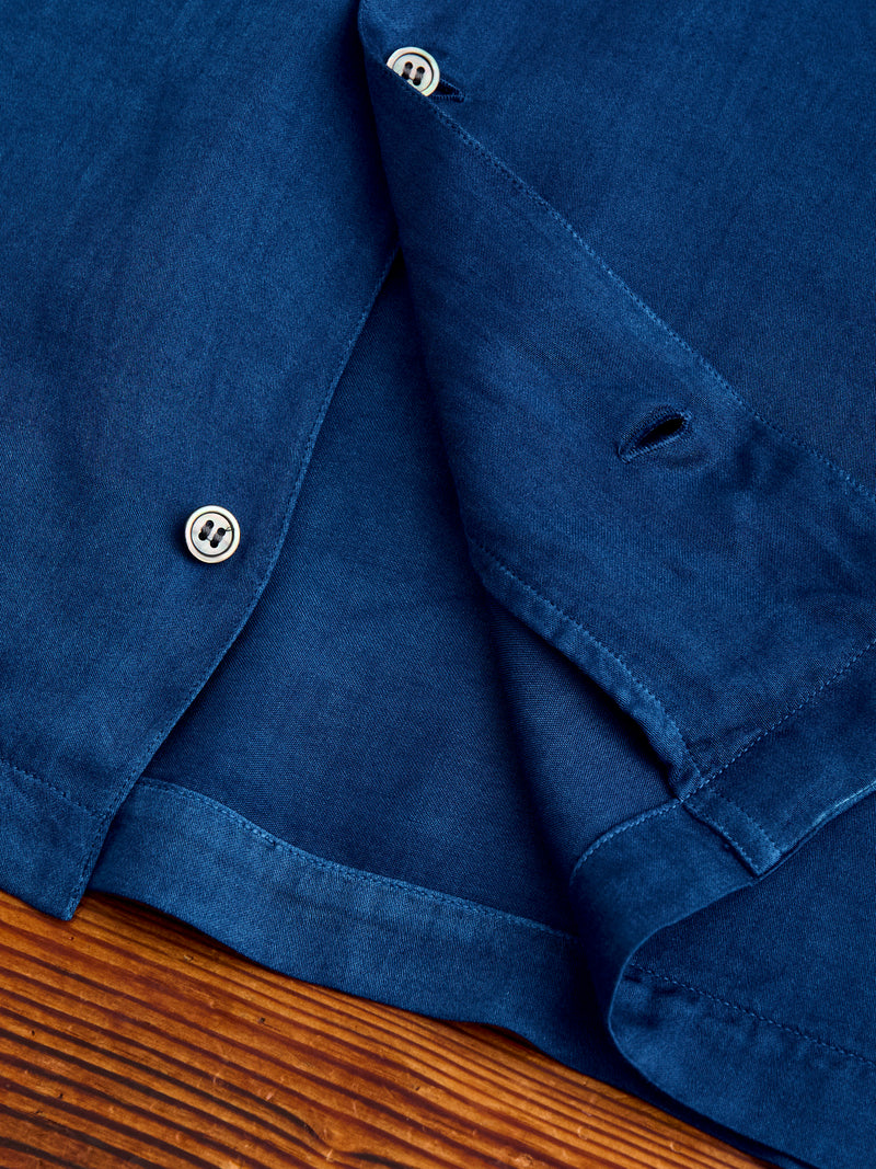 Hand-Dyed Short Sleeve Shirt in Indigo