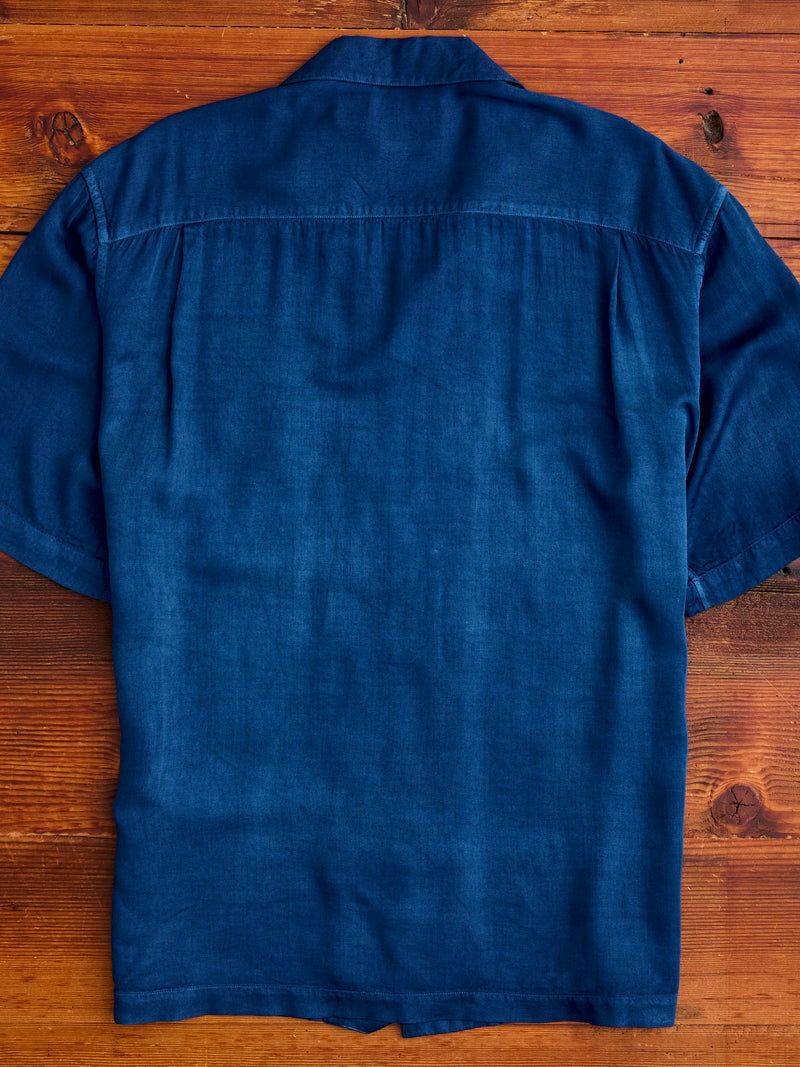 Hand-Dyed Short Sleeve Shirt in Indigo