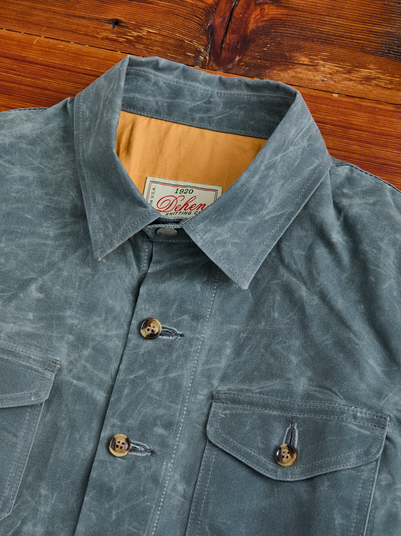 Waxed Canvas Crissman Overshirt in Harbor Blue