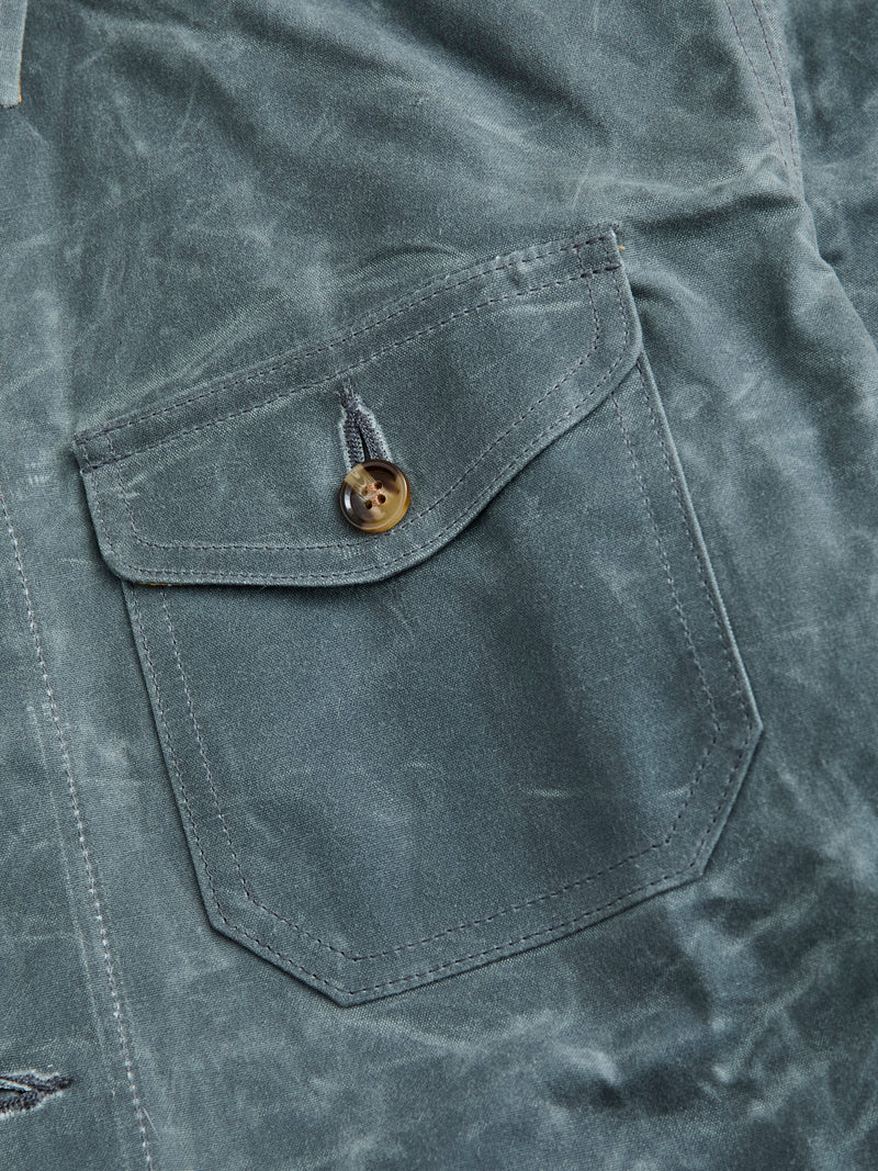 Waxed Canvas Crissman Overshirt in Harbor Blue