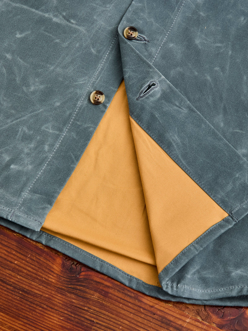 Waxed Canvas Crissman Overshirt in Harbor Blue