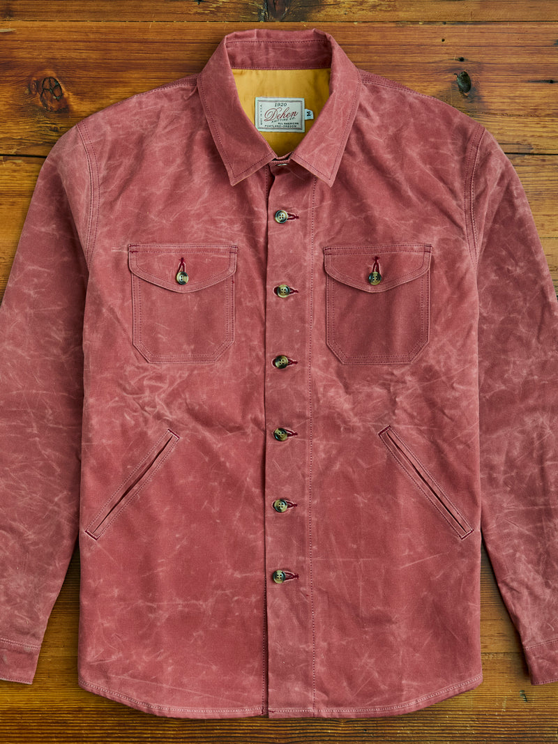 Waxed Canvas Crissman Overshirt in Nautical Red