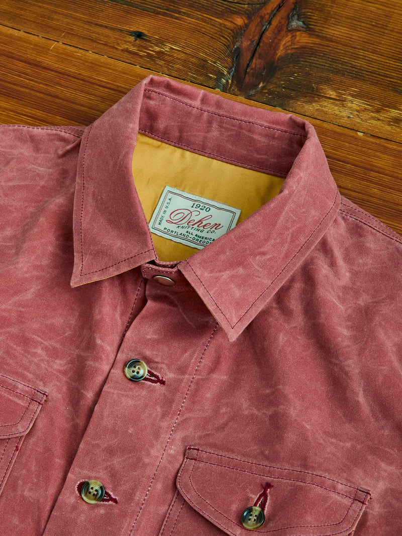 Waxed Canvas Crissman Overshirt in Nautical Red