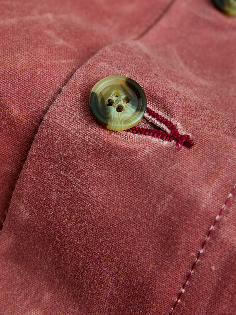 Waxed Canvas Crissman Overshirt in Nautical Red