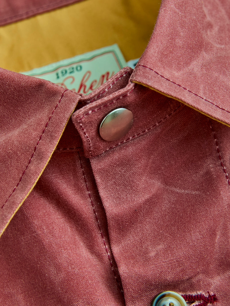 Waxed Canvas Crissman Overshirt in Nautical Red