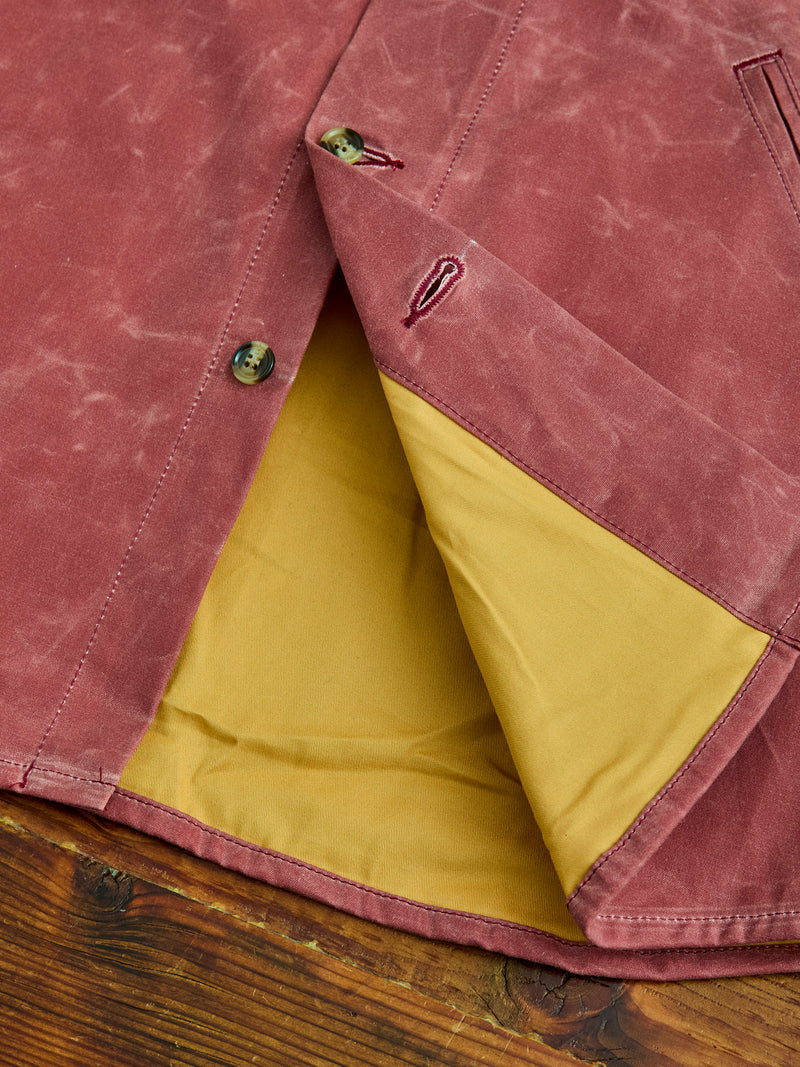 Waxed Canvas Crissman Overshirt in Nautical Red