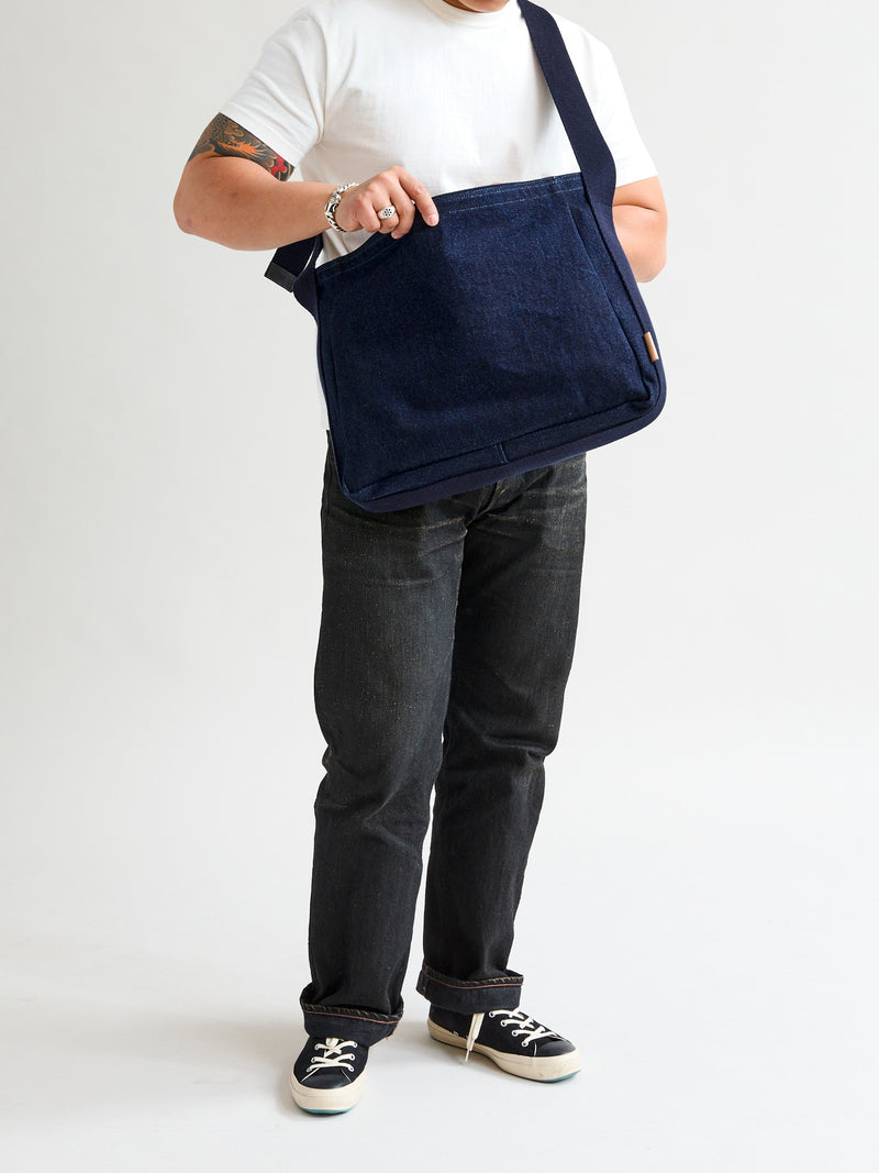 Square Shoulder Bag in Indigo One Wash