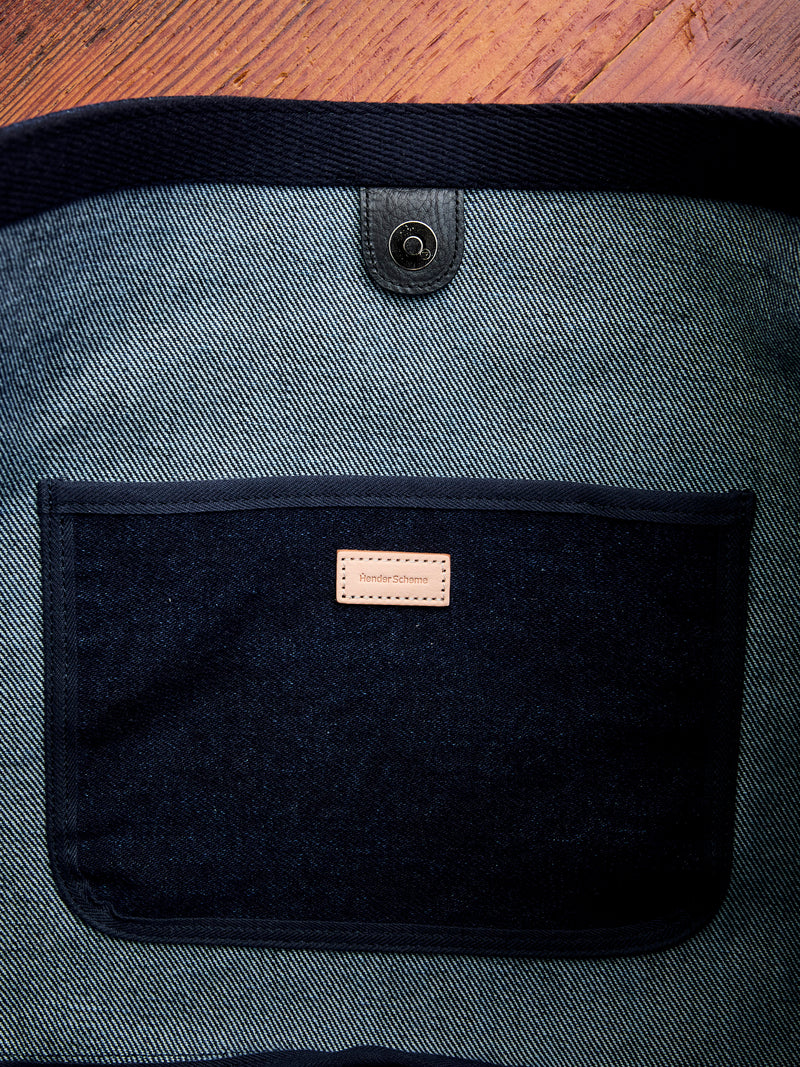 Square Shoulder Bag in Indigo One Wash