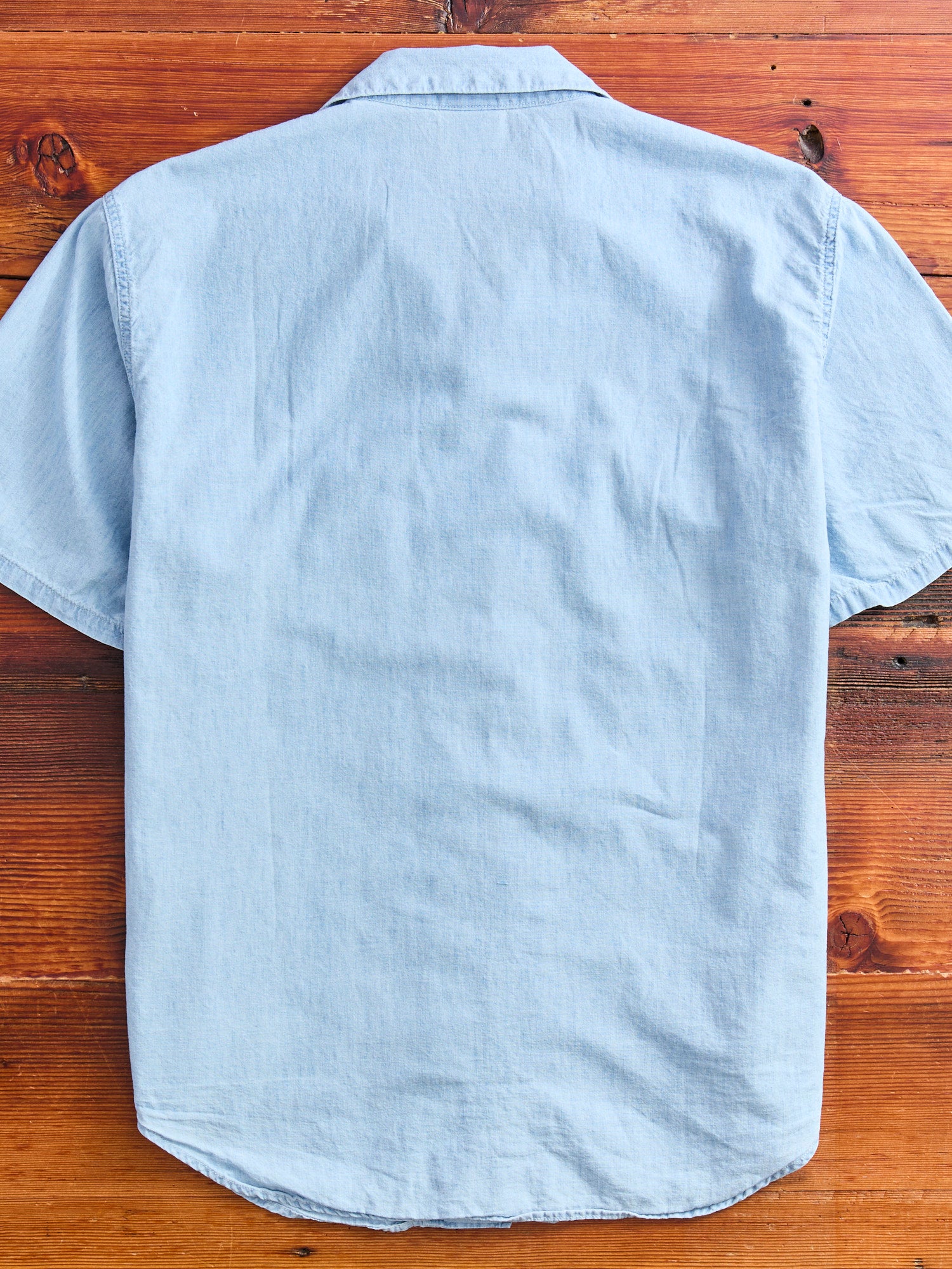 Short Sleeve Work Shirt in Chambray Bleached – Blue Owl Workshop