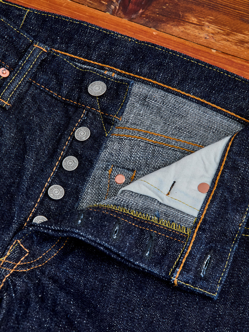 SLB-005 16.5oz Rinsed Selvedge Denim - Slim Straight Fit