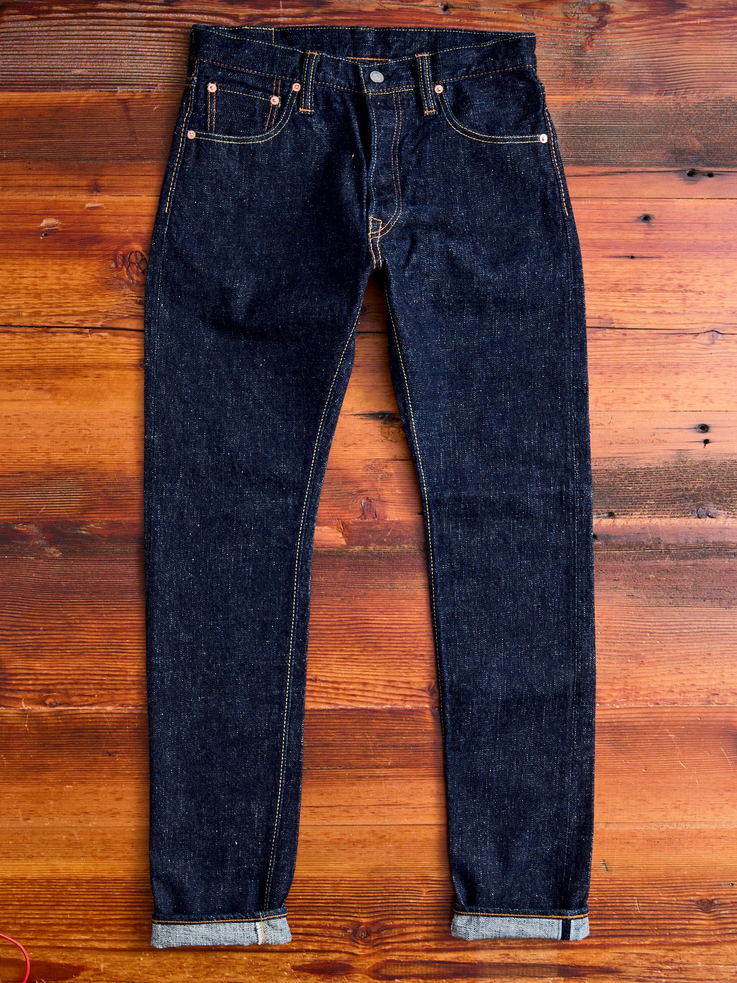 SLB-019 16.5oz Rinsed Selvedge Denim - Relaxed Tapered Fit – Blue