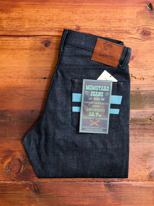 0605-IMSP "Indigo Mint" 15.7oz Selvedge Denim - Natural Tapered Fit