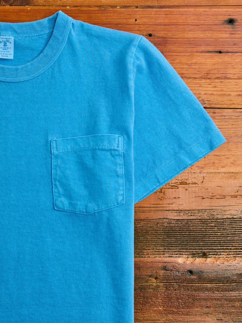Pigment Dyed Pocket Tee in Adriatic Sea