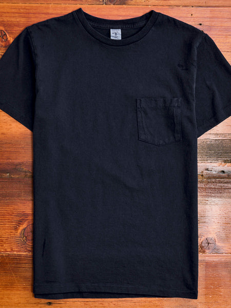 Premium Fitted Short-Sleeve Crew T-Shirt - Black-Indigo, Large | Soft Combed Cotton Jersey - View #3