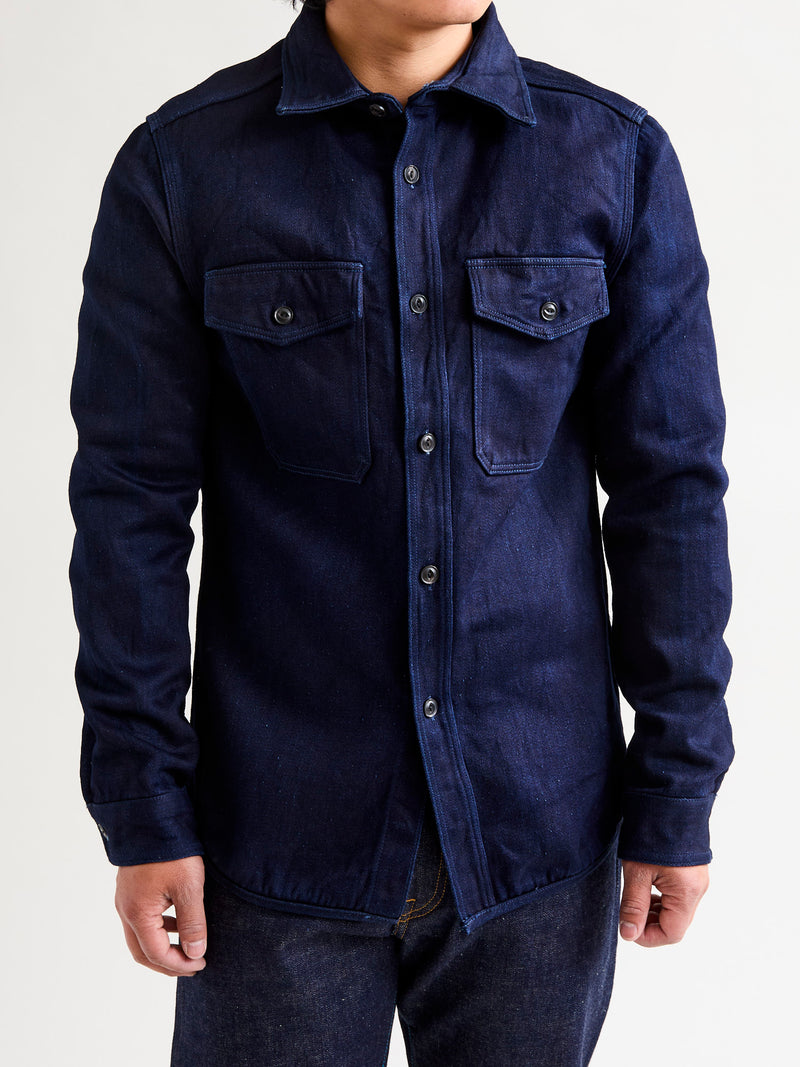 Extra Heavy Tricotine Shirt in Indigo