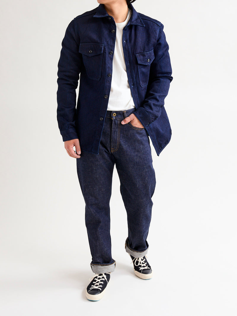 Extra Heavy Tricotine Shirt in Indigo
