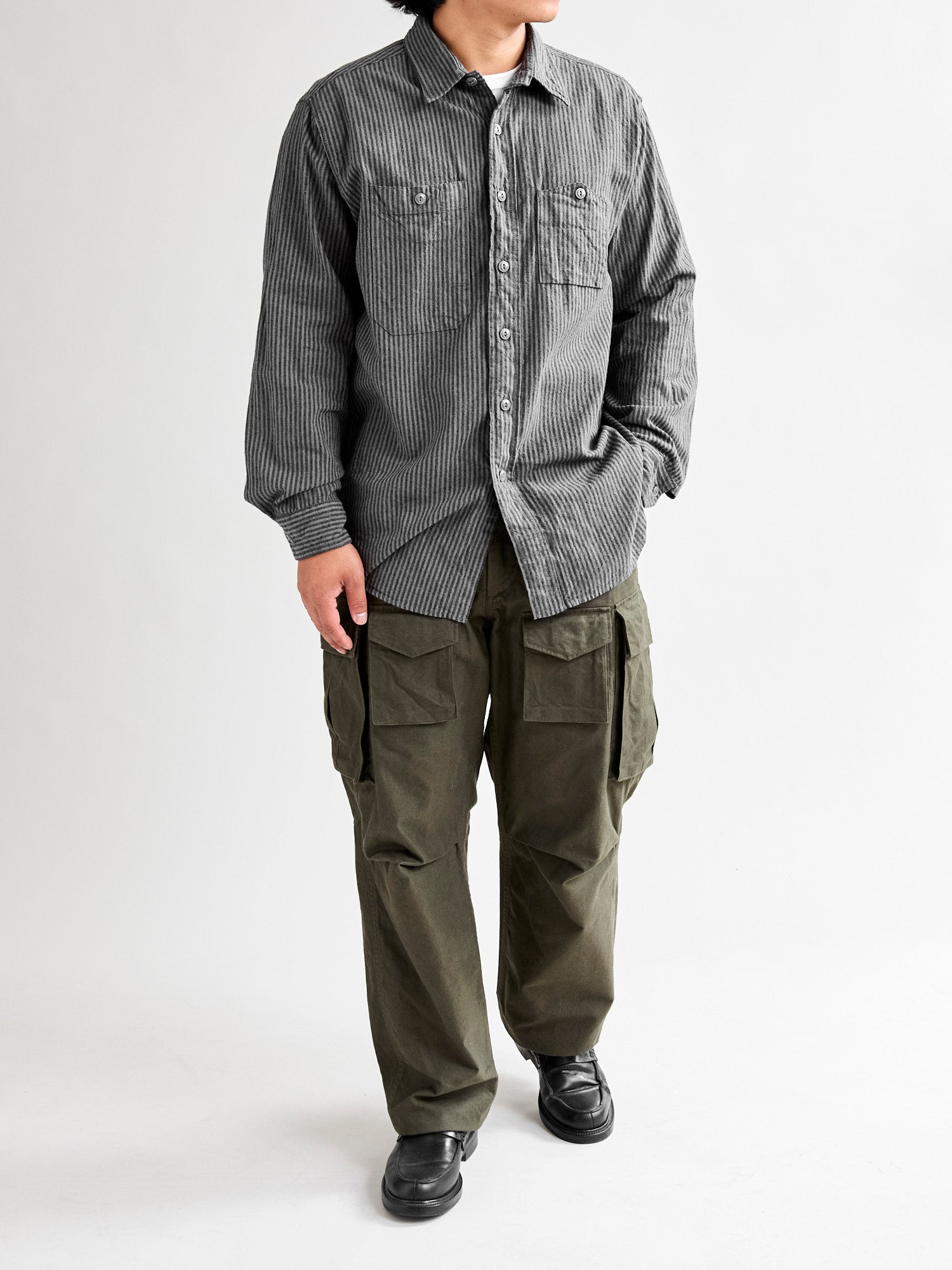 Linen Work Shirt in Charcoal Grey – Blue Owl Workshop