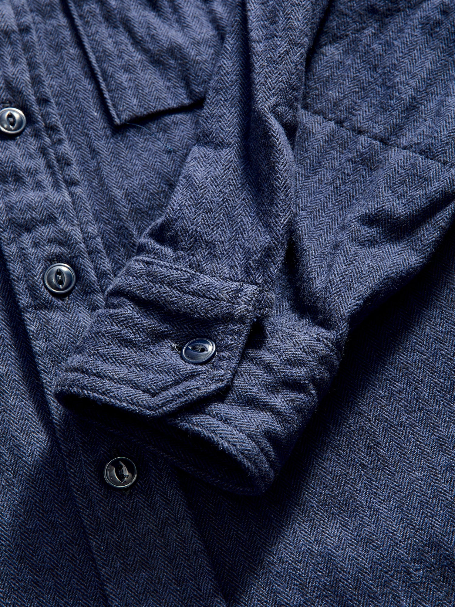 Herringbone Work Shirt in Navy – Blue Owl Workshop