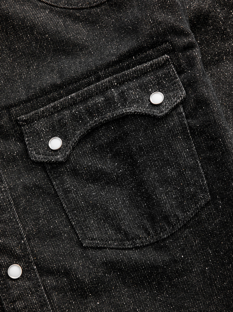 Modern Western Shirt in Black Nep Denim