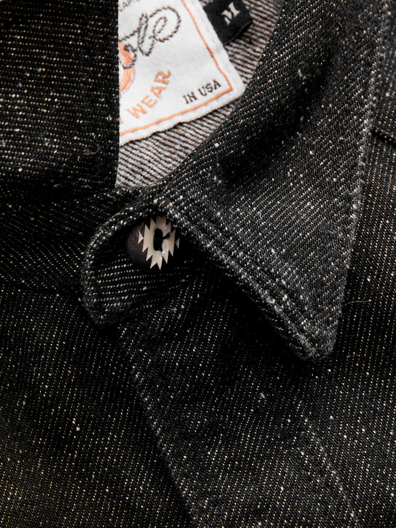 Modern Western Shirt in Black Nep Denim