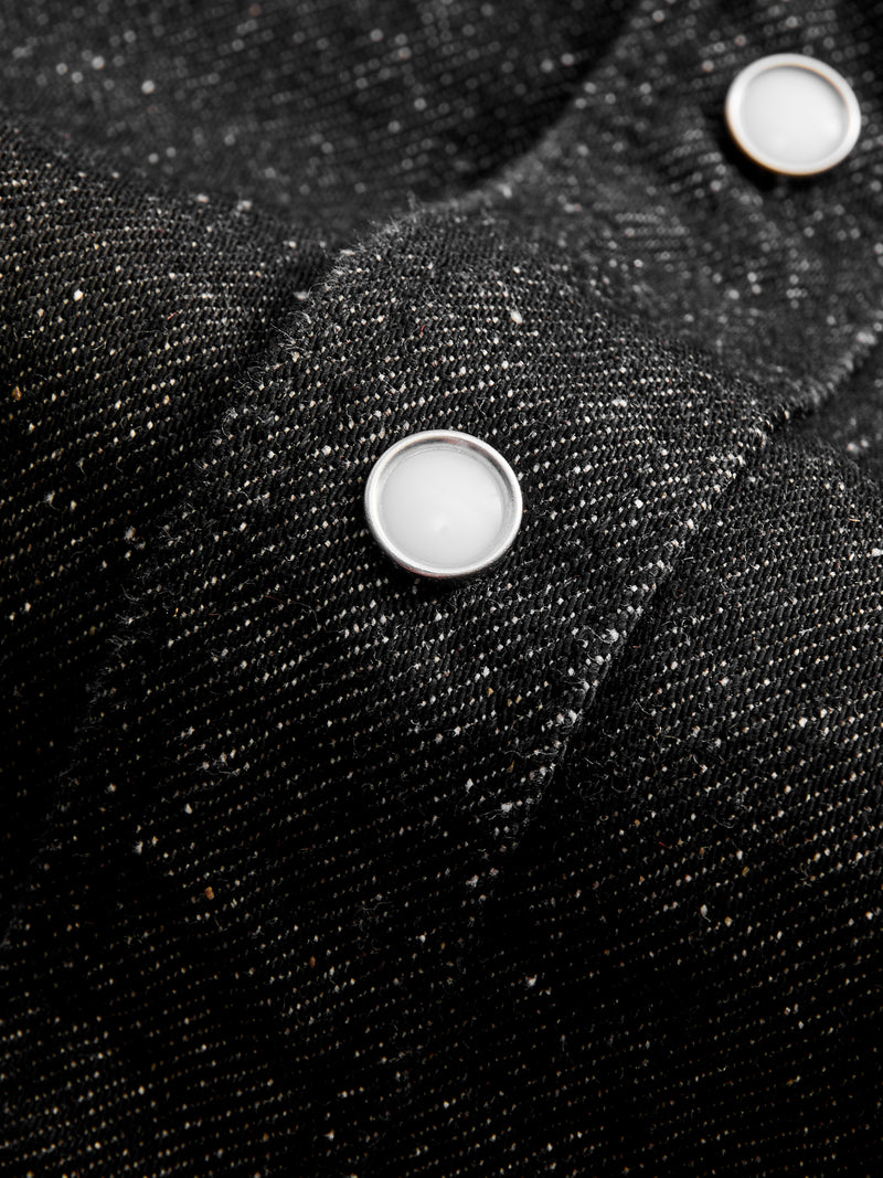 Modern Western Shirt in Black Nep Denim