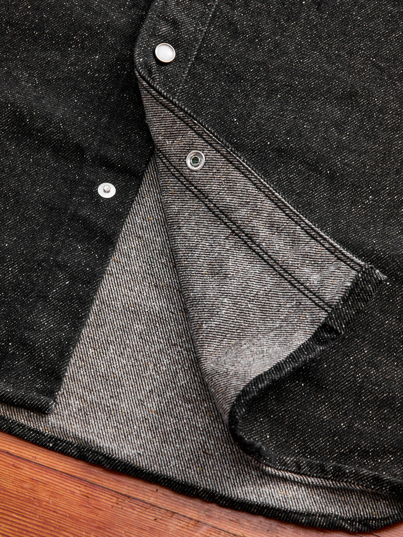 Modern Western Shirt in Black Nep Denim