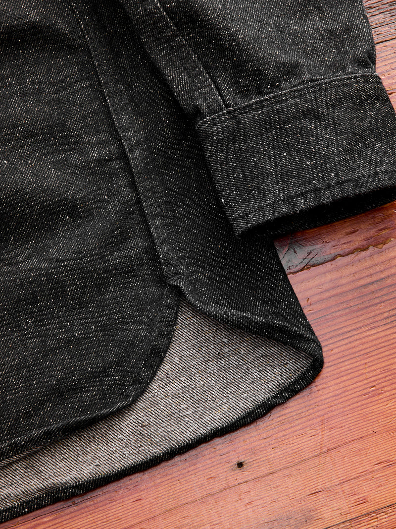 Modern Western Shirt in Black Nep Denim