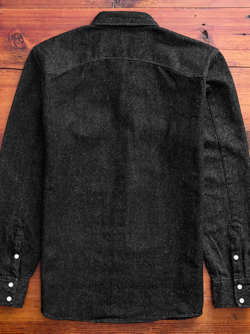 Modern Western Shirt in Black Nep Denim