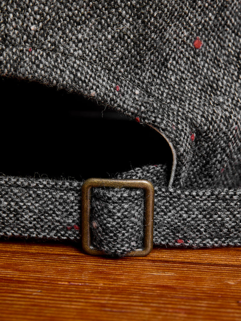 Patch Tweed Baseball Cap in Charcoal