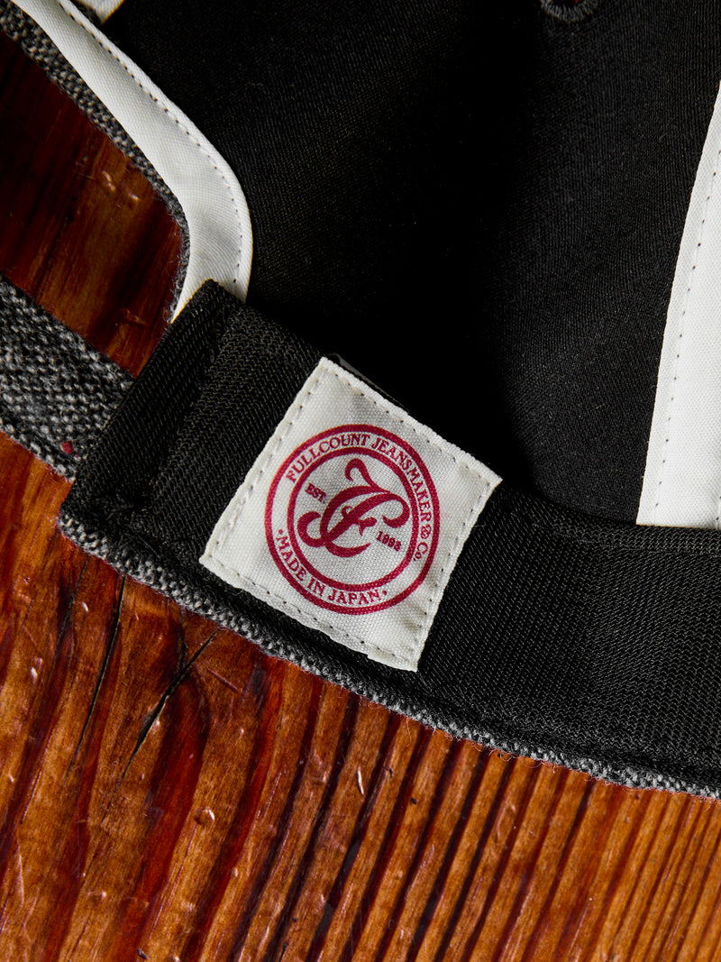 Patch Tweed Baseball Cap in Charcoal