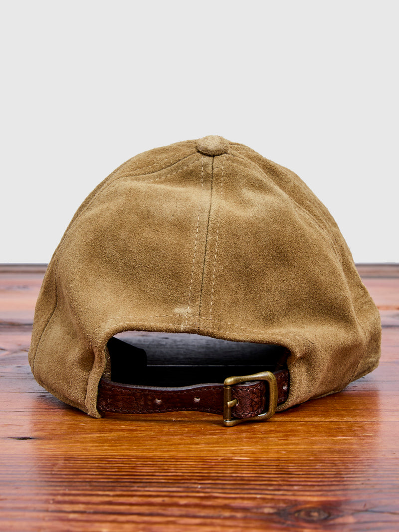 Ranch Logo Suede Cap in Tan