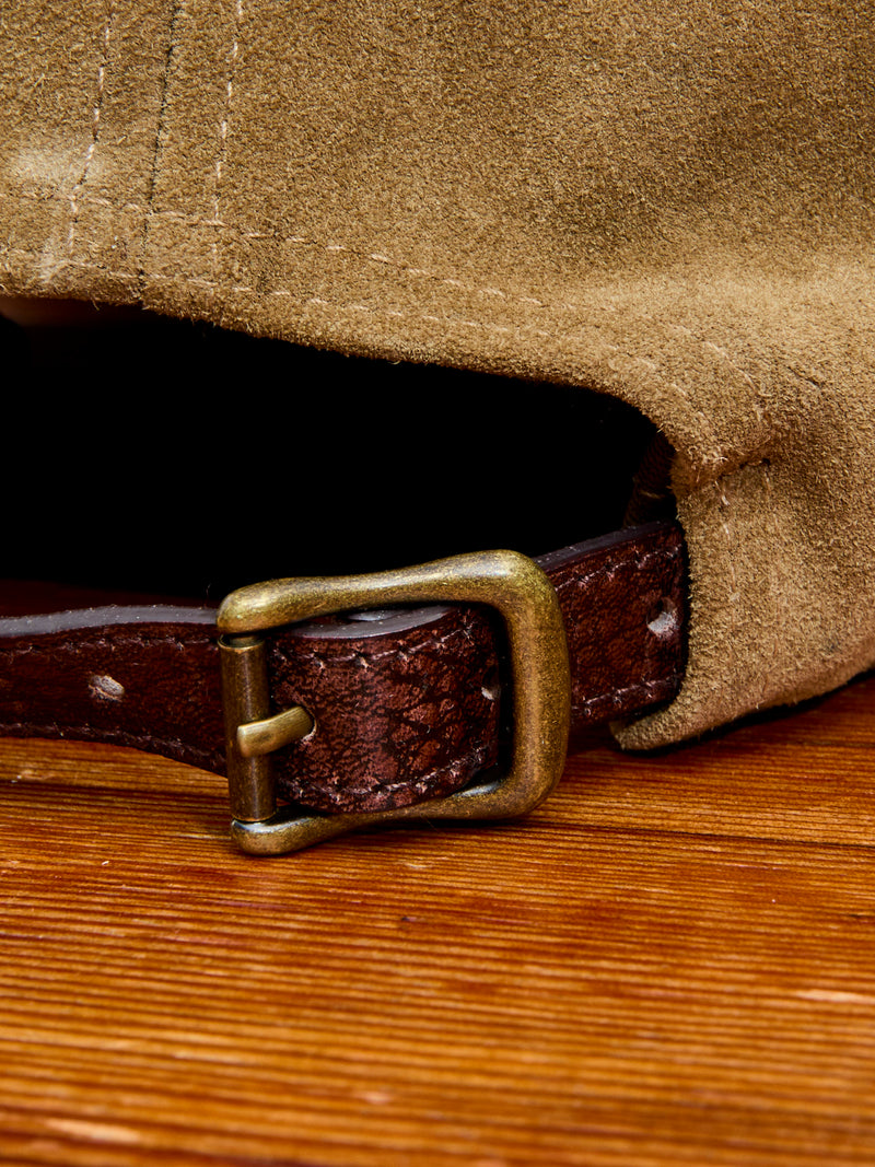 Ranch Logo Suede Cap in Tan