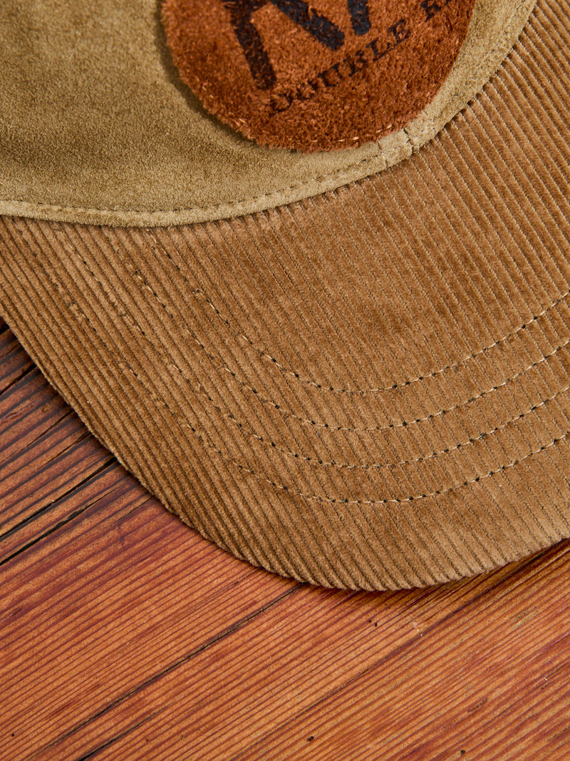 Ranch Logo Suede Cap in Tan