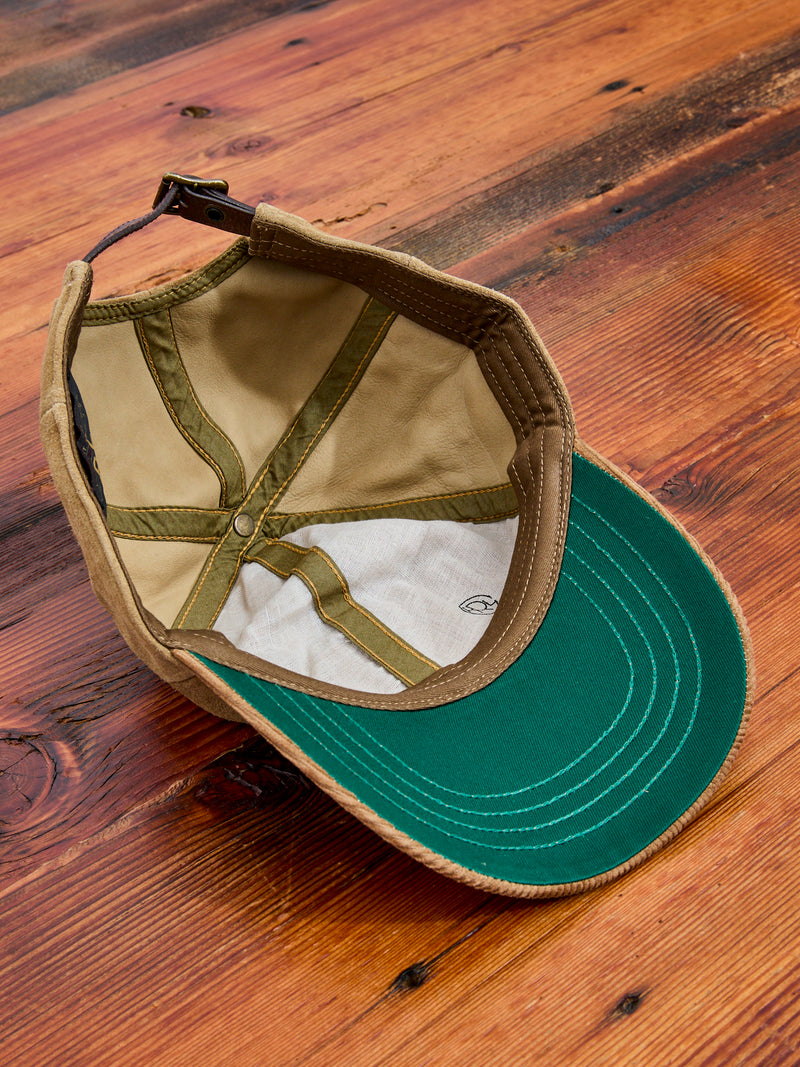 Ranch Logo Suede Cap in Tan