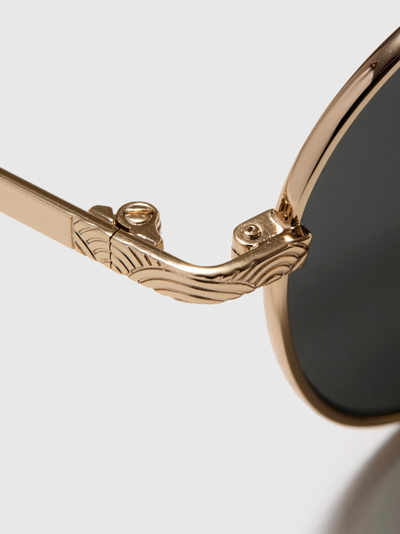 SP-04 "Steel Panto" Sunglasses in Gold/Green