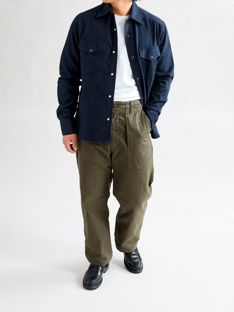 Snap Western Shirt in Midnight Shadow Stripe